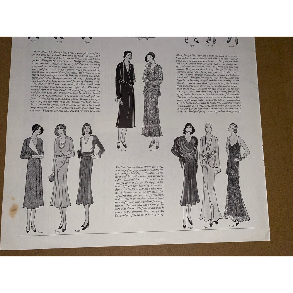 1930 Ladies Home Journal Fashion Illustration Art Deco Vintage Page - Picture 4 of 11